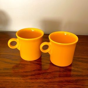 Set of two Marigold (2008)Fiesta mugs with ring handle